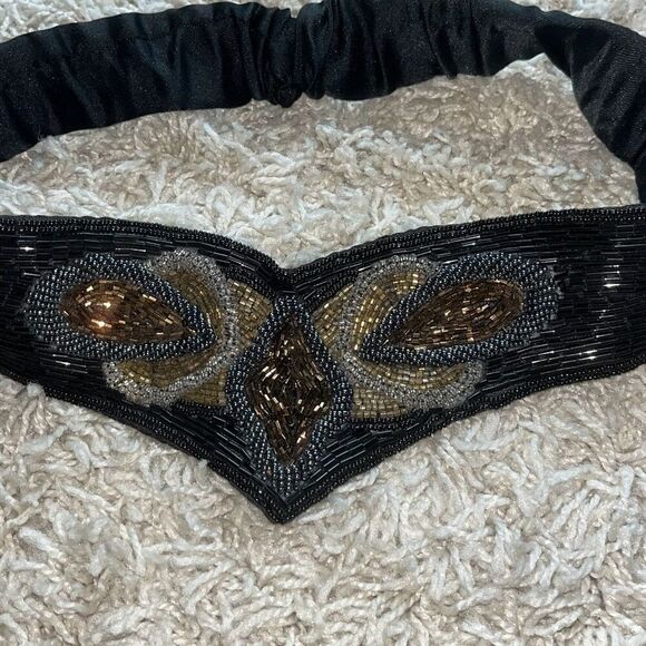 Vintage Morgan Taylor beaded belt-1980s Small - Picture 2 of 10